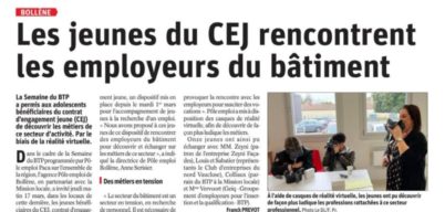 Les jeunes du CEJ rencontrent les employeurs du bâtiment