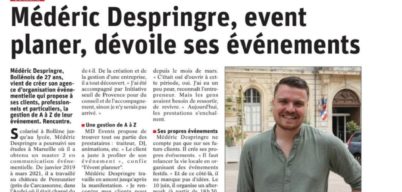 Médéric DESPRINGRE, event planer, dévoile ses événements