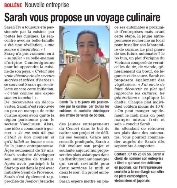 sarah tiv nouvelle entreprise