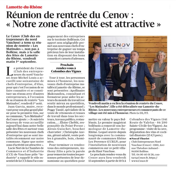 matinale du 01 septembre 2023